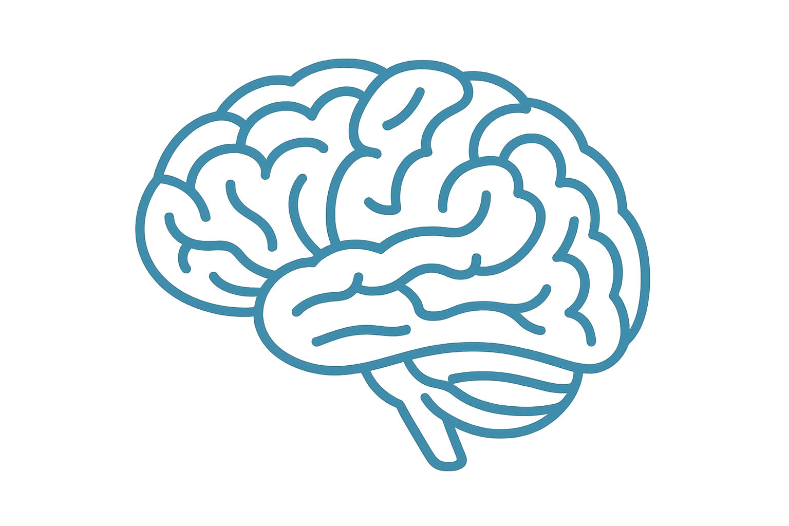 fais moi un custom icon d'un cerveau, le logo doit être gros, uniquement les contours, couleur #4F7FA8, et un fond blanc