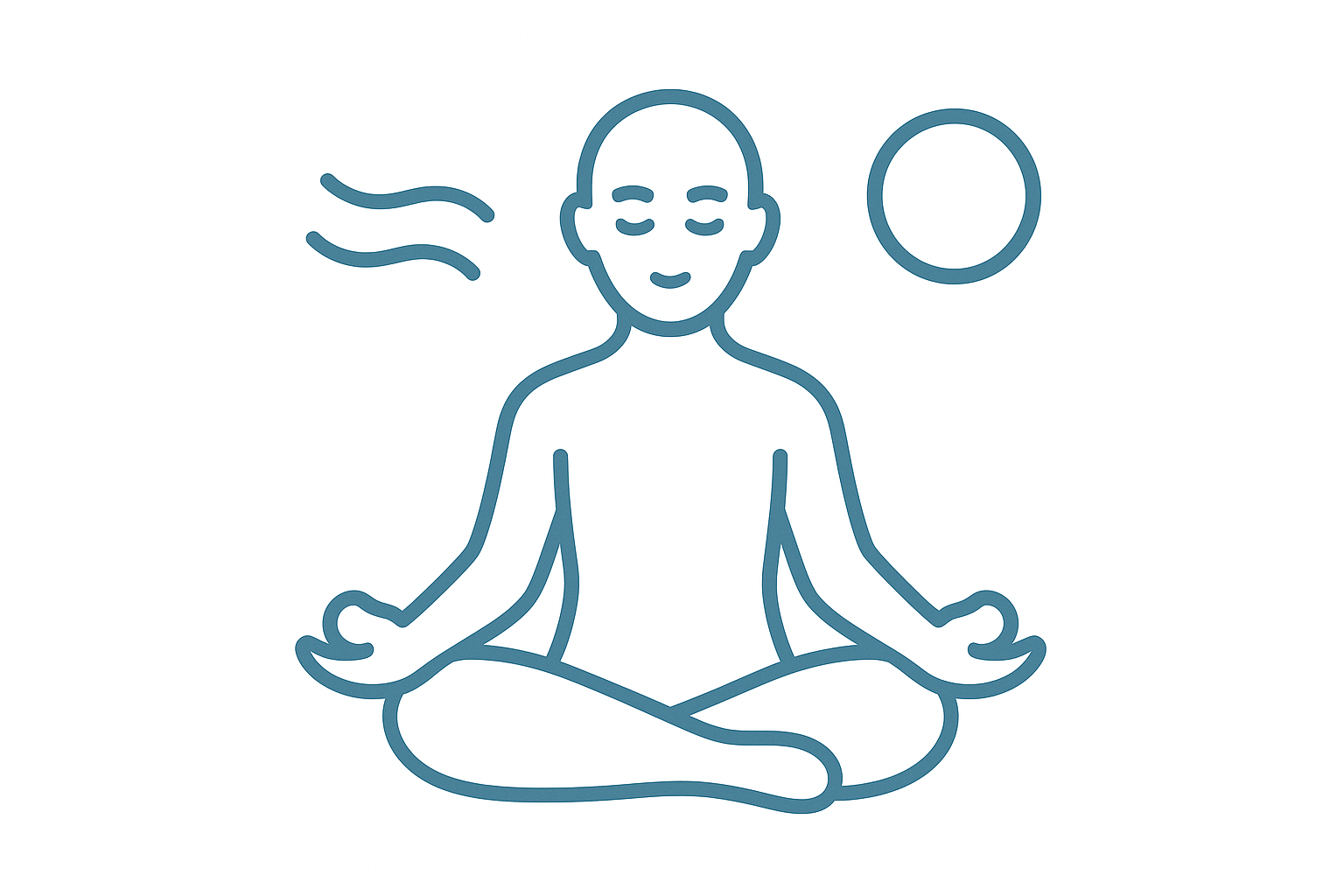 fais moi un custom icon qui évoque la tranquillité d'espirt, le logo doit être gros, uniquement les contours, couleur #4F7FA8, et un fond blanc